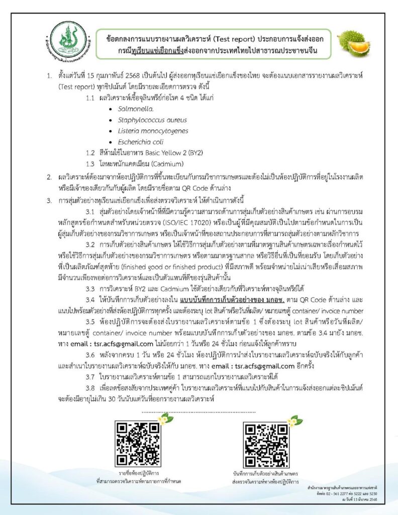 ขั้นตอนการดำเนินการเกี่ยวกับทุเรียนแช่เยือกแข็ง (มกษ. 9046-2560)-2